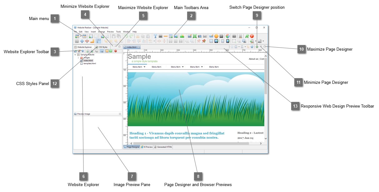 Application main window