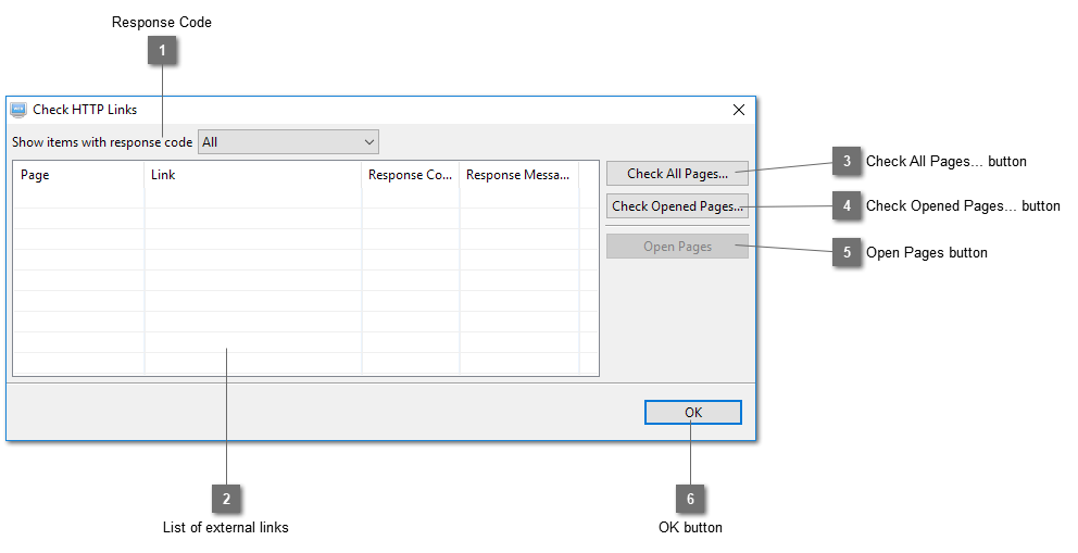 Check HTTP Links Dialog