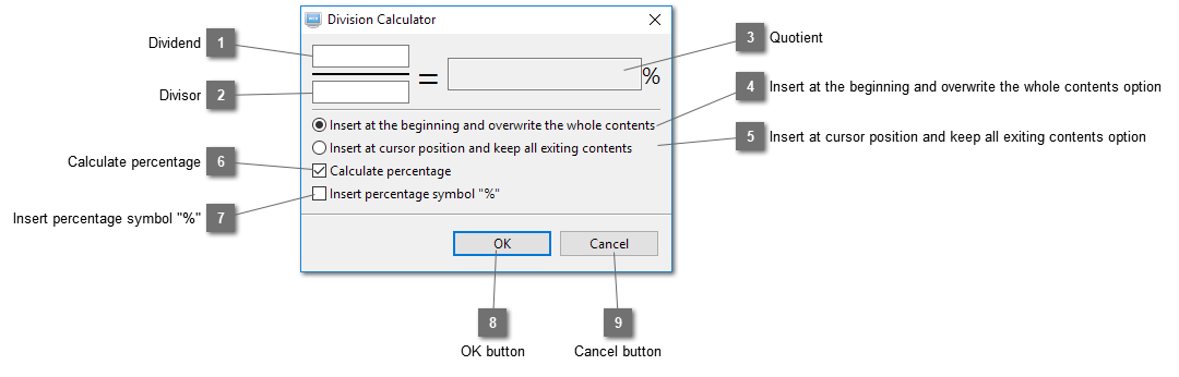 Division Calculator Dialog