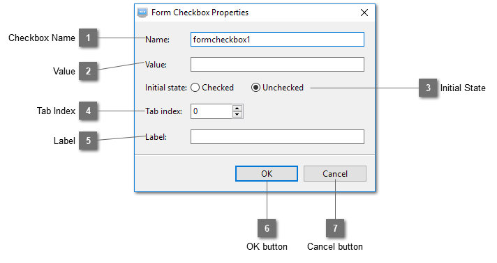 Form Checkbox Properties Dialog