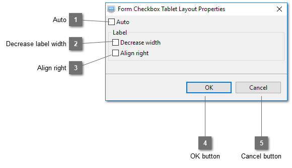 Form Checkbox Tablet Layout Properties Dialog