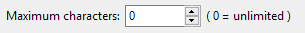 2. Maximum characters