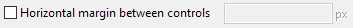 11. Horizontal margin between controls