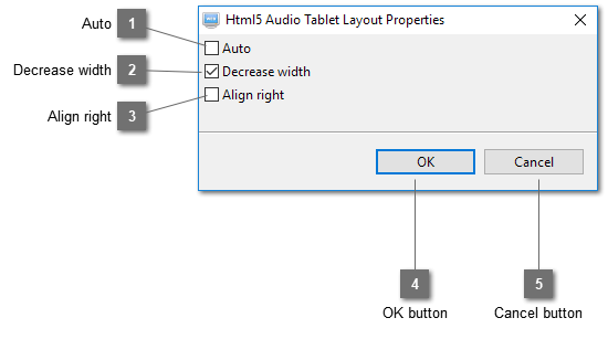 Html5 Audio Tablet Layout Properties Dialog