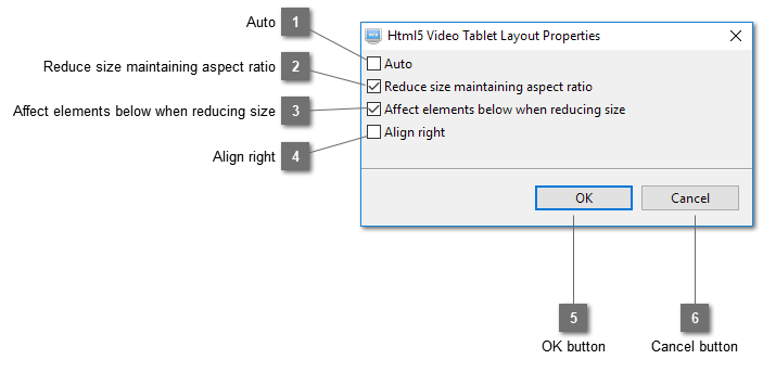 Html5 Video Tablet Layout Properties Dialog