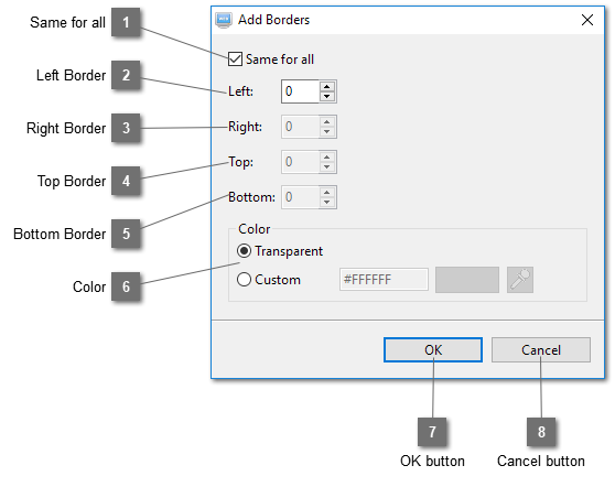 Add Borders Dialog