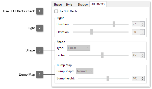 Add Shape 3D Effects tab