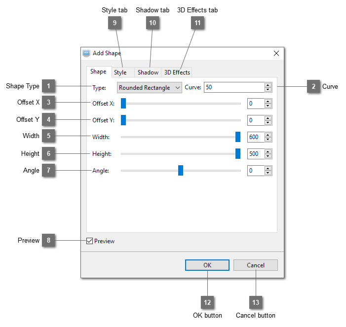 Add Shape Dialog