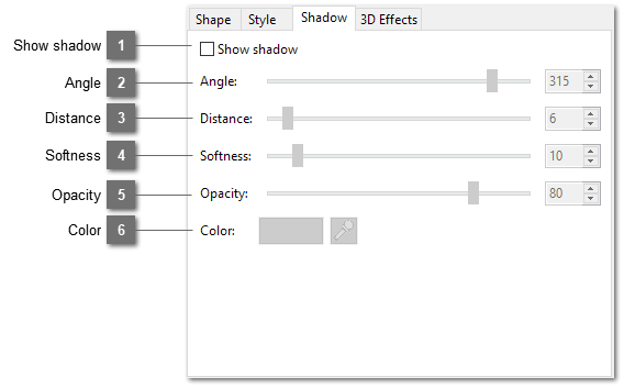 Add Shape Shadow tab