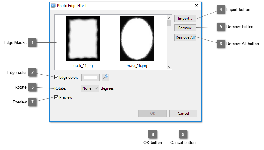 Photo Edge Effects Dialog