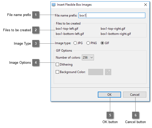 Insert Flexible Box Images Dialog