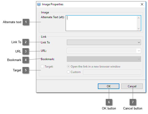 Image Slider Image Properties Dialog