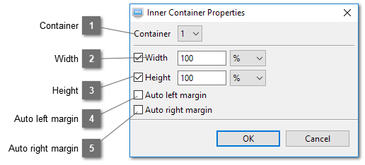 Inner Container Properties Dialog
