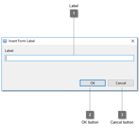 Insert Form Label Dialog