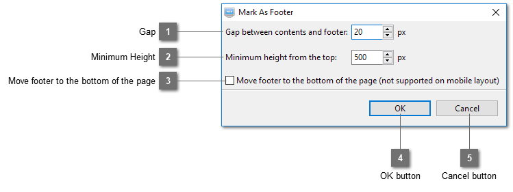 Mark As Footer Dialog