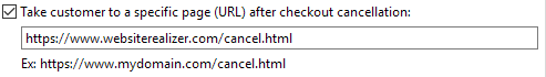 2. Take customer to a specific page (URL) after checkout cancellation