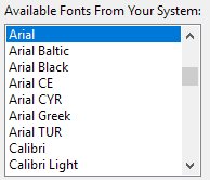 1. Font List