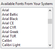 1. Font List