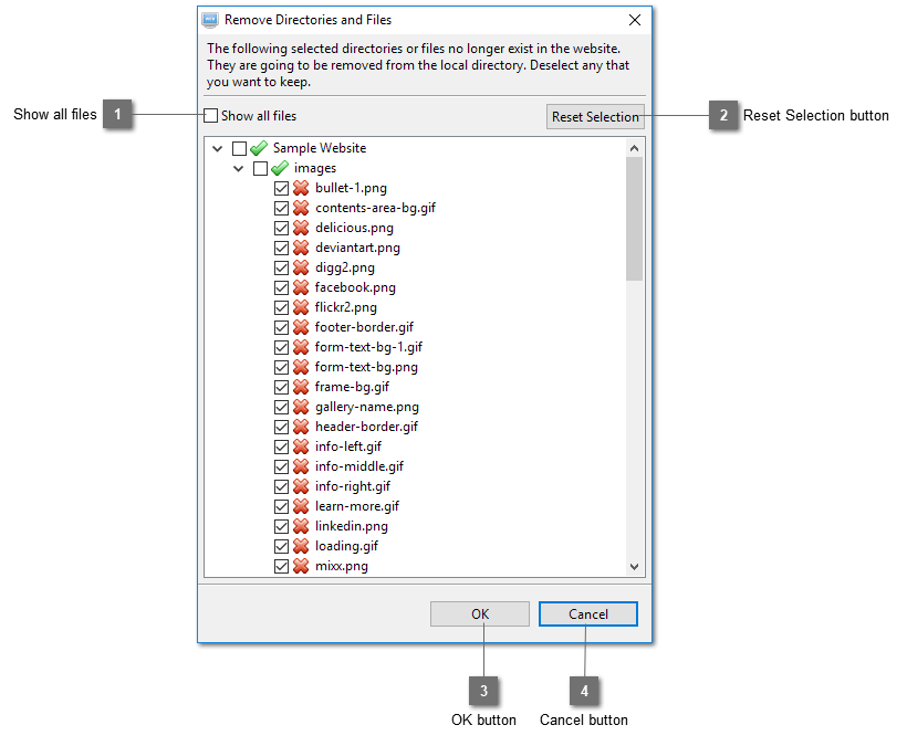 Remove Directories and Files Dialog (Remote Site)