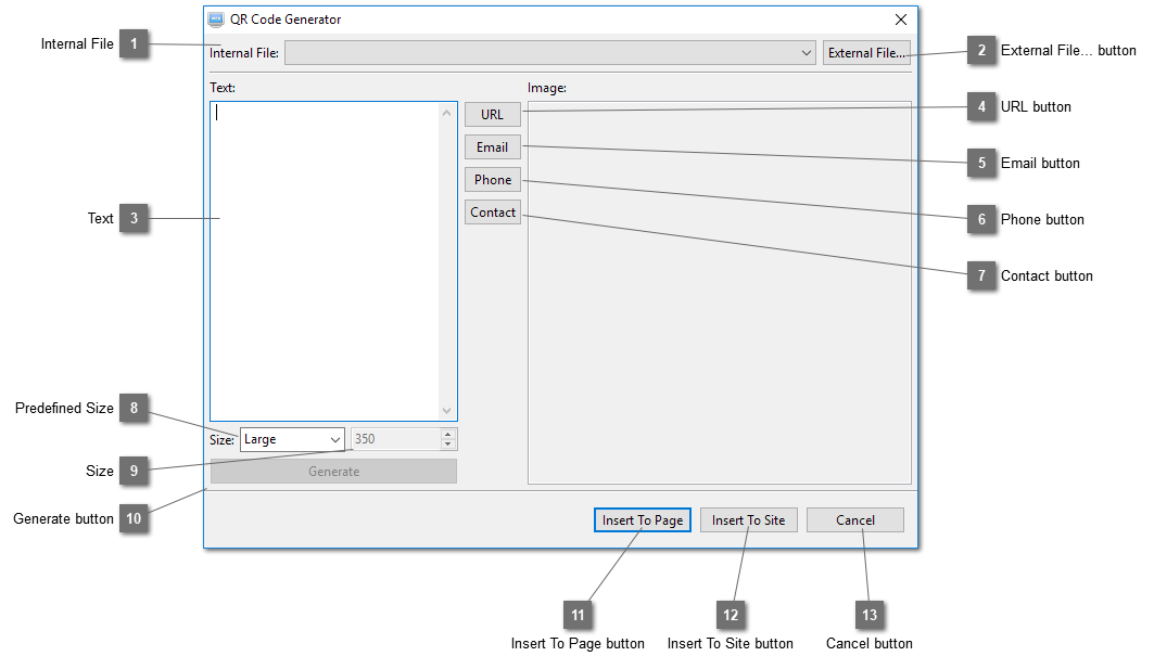 QR Code Generator Dialog