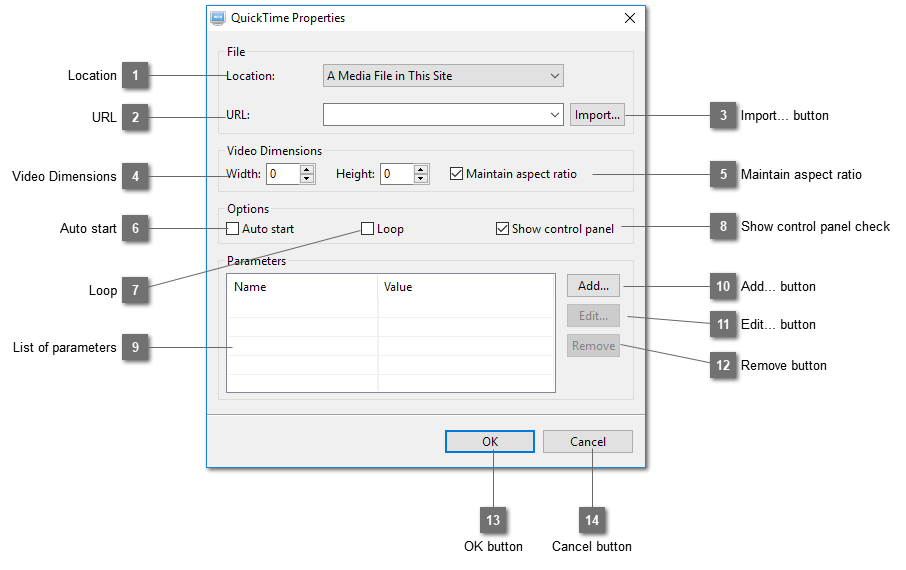 QuickTime Properties Dialog