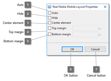 Real Media Layout Properties Dialog