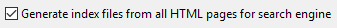 5. Generate index files from all HTML pages for search engine