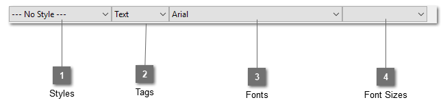 Table Element Font and Style  toolbar