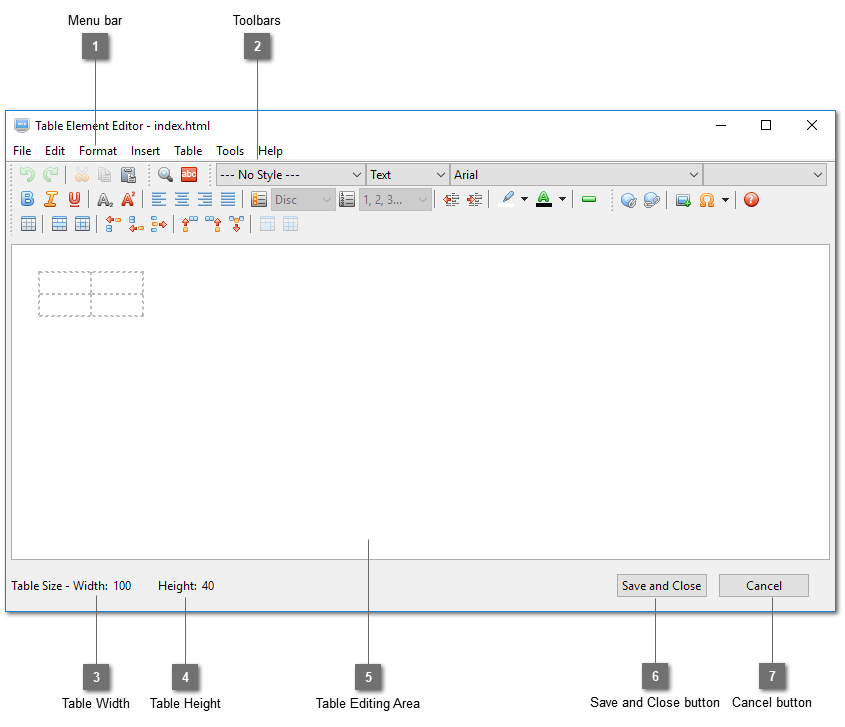 Table Element Editor