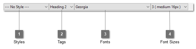 Text Element Font and Style toolbar