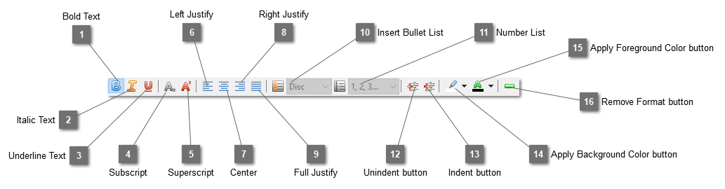 Text Element Format  toolbar