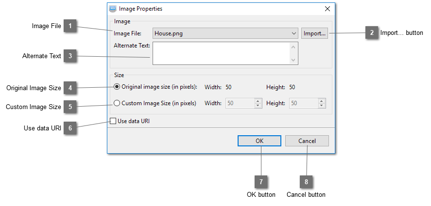 Text Element Image Properties Dialog