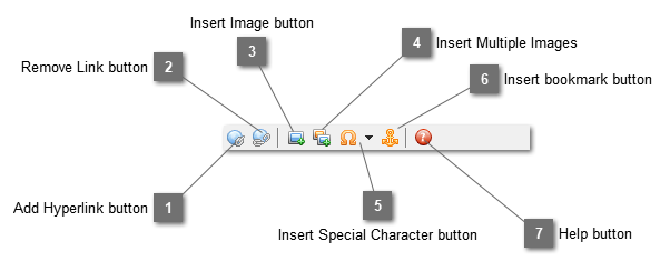 Text Element Insert and Help toolbar