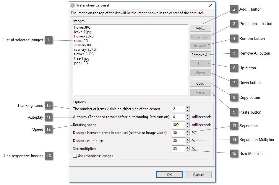 Waterwheel Carousel Dialog