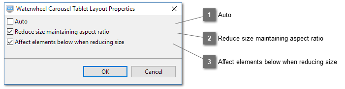 Waterwheel Carousel Tablet Layout Properties Dialog