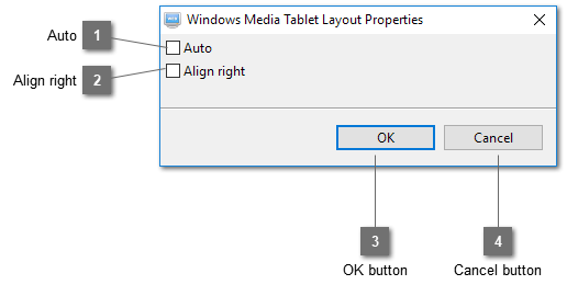 Windows Media Tablet Layout Properties Dialog