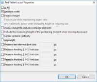 Tablet Layout Settings