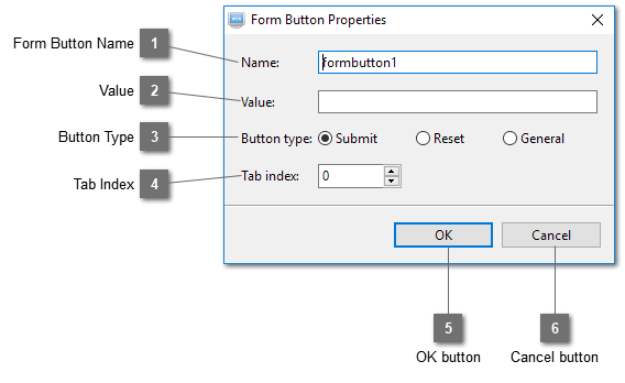 Form Button Properties Dialog