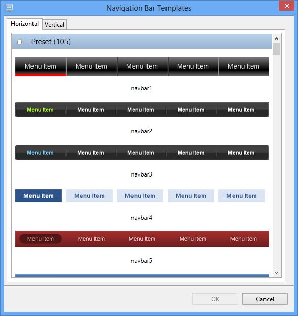 navigation bar templates website realizer software screenshots navigation bar templates website realizer software screenshots